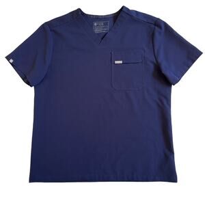 Figs Navy Blue Scrub Top Bundle of 3 Navy Size XL M22SW1020 Tab Pocket Shirt EUC